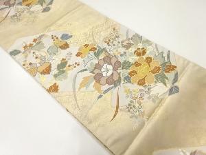 牡丹に桐模様織出し袋帯